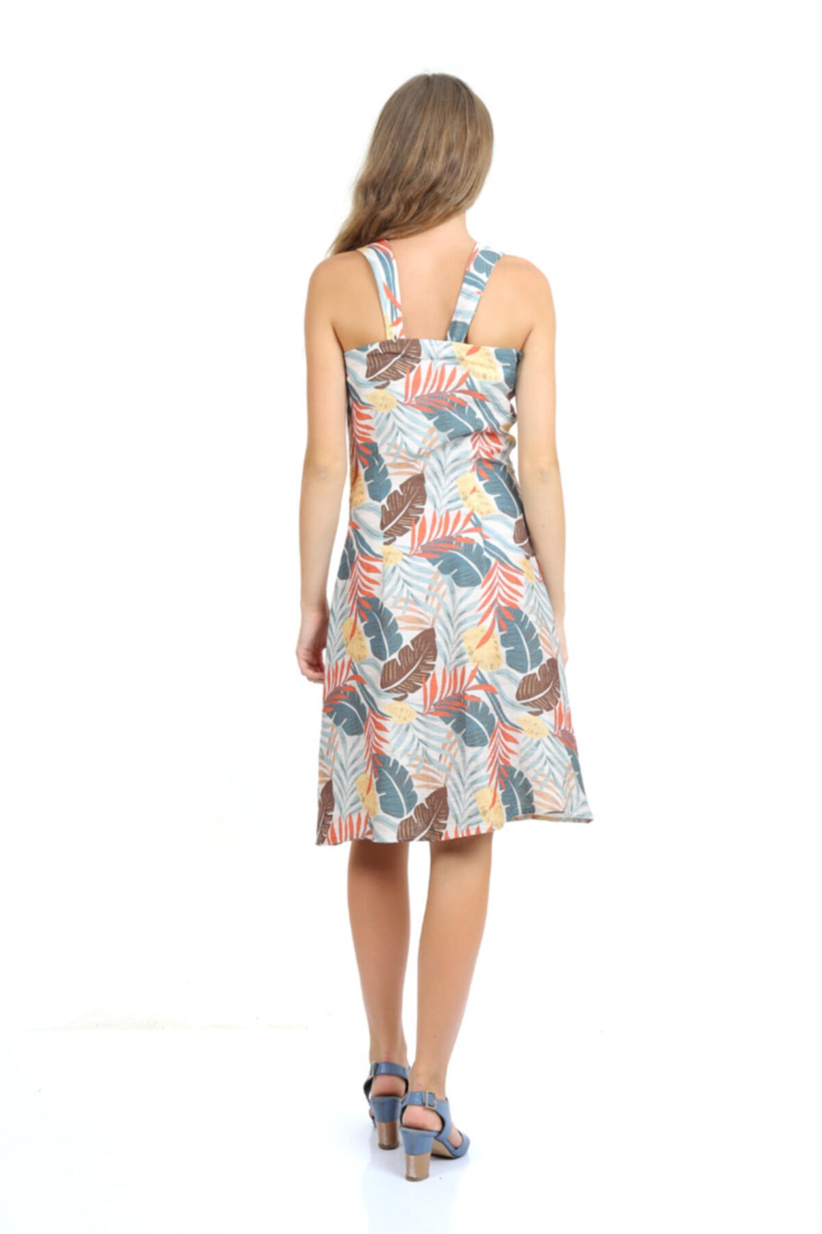 Kadın Çiçek Desenli Elbise Yazlık