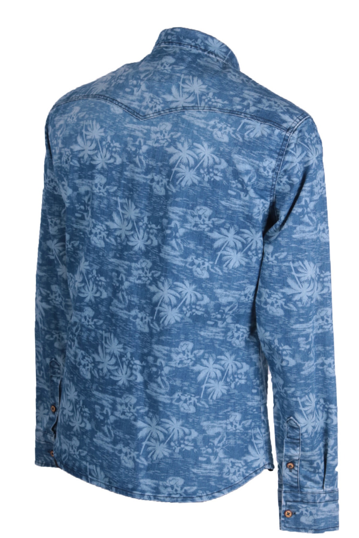 Erkek Mavi Baskılı Gömlek Vkngsj83284