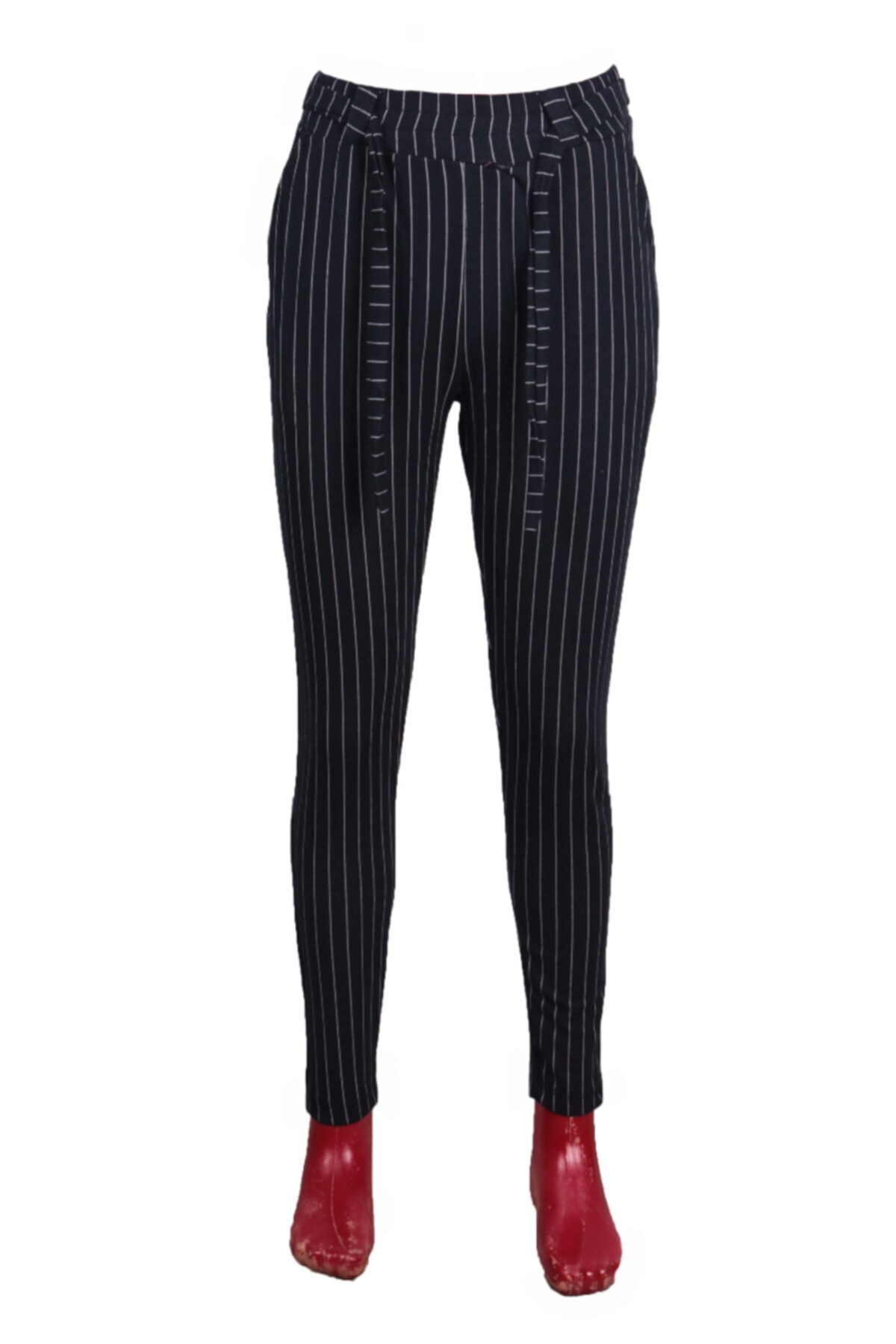 Kadın Lacivert Yürüyüş Spor Boy Çizgili Tayt